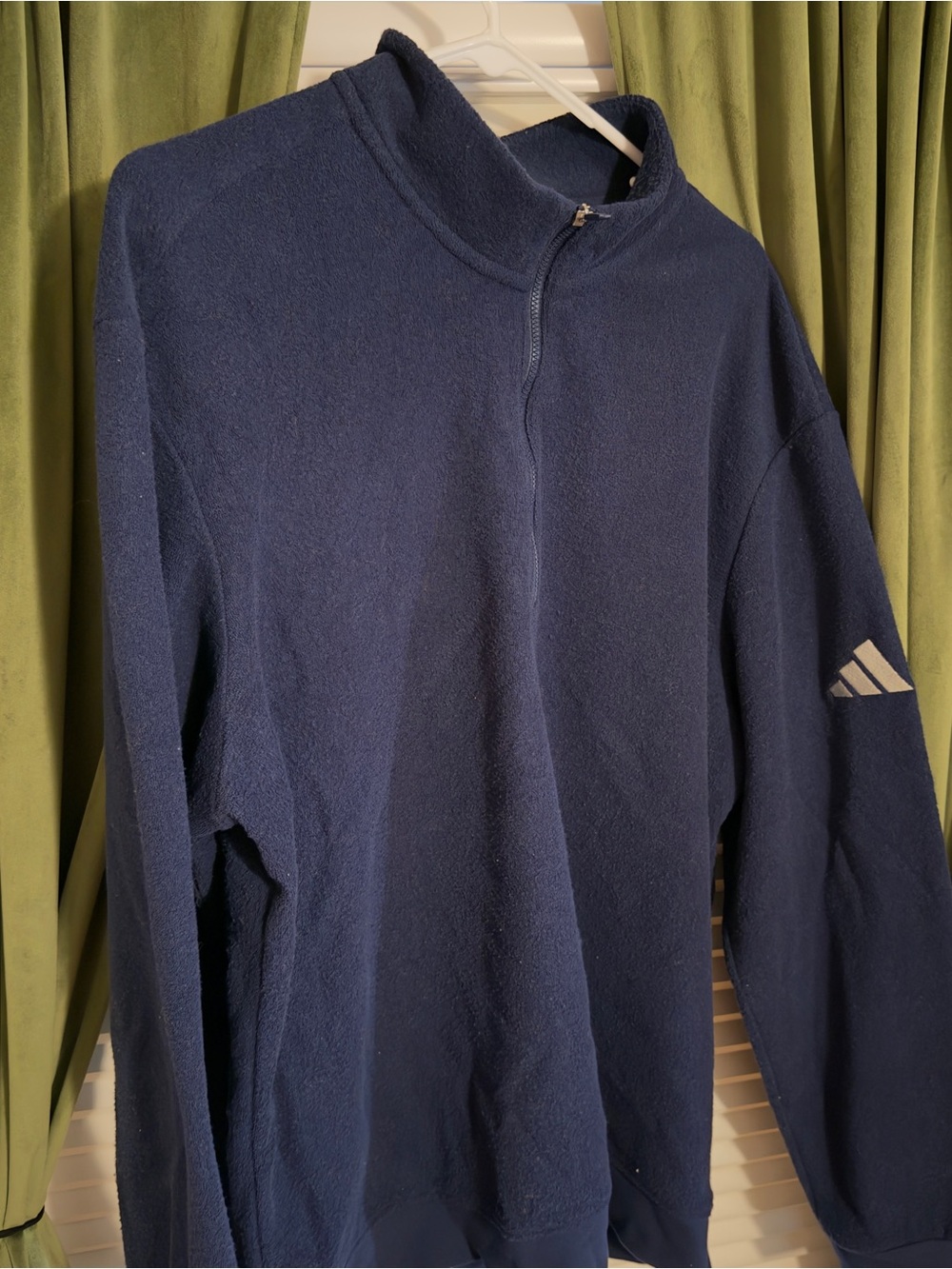 adidas Men's Navy Half-Zip Fleece Pullover